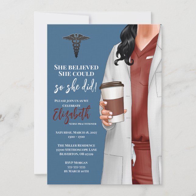 White Coat Medical School Graduation Invitation (Front)