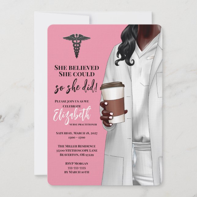 White Coat Medical School Graduation Invitation (Front)