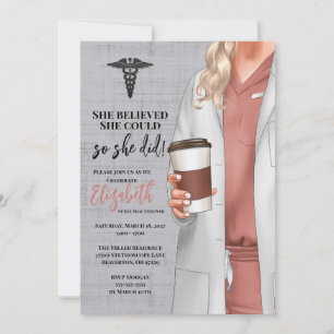 White Coat Medical School Graduation Invitation
