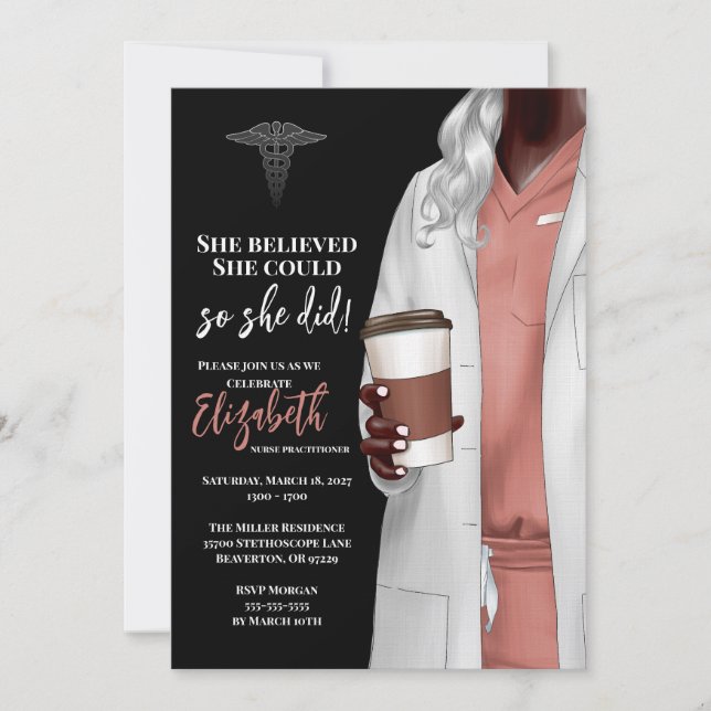 White Coat Medical School Graduation Invitation (Front)