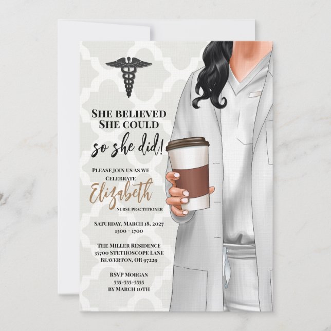 White Coat Medical School Graduation Invitation (Front)