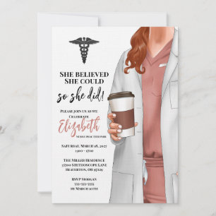 White Coat Medical School Graduation Invitation