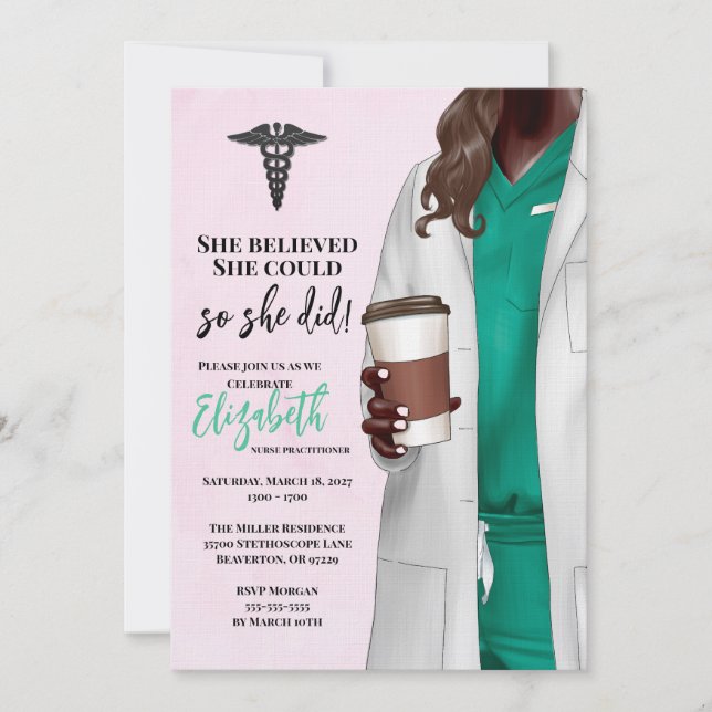 White Coat Medical School Graduation Invitation (Front)