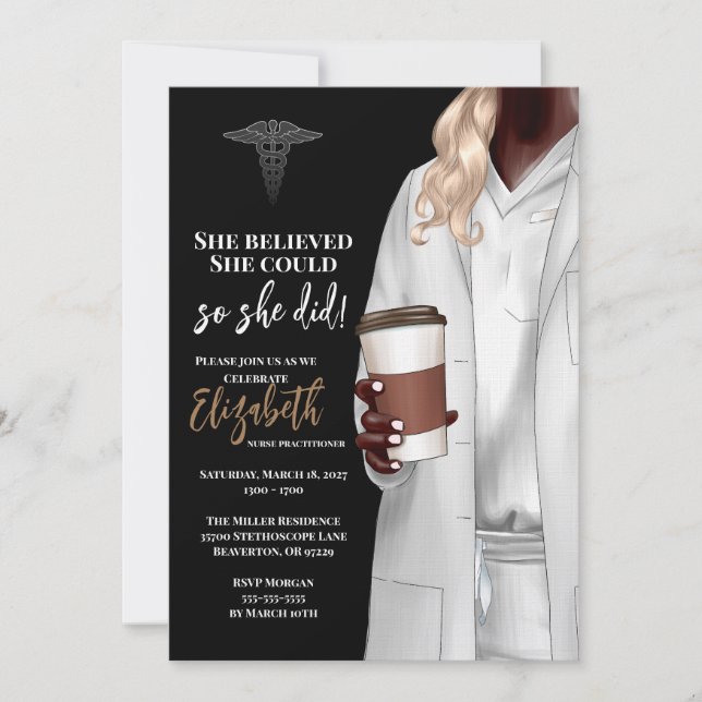White Coat Medical School Graduation Invitation (Front)