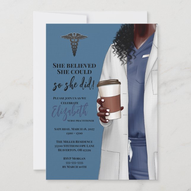 White Coat Medical School Graduation Invitation (Front)