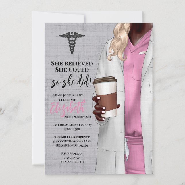 White Coat Medical School Graduation Invitation (Front)