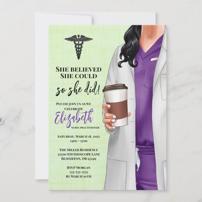 White Coat Medical School Graduation Invitation (Front)