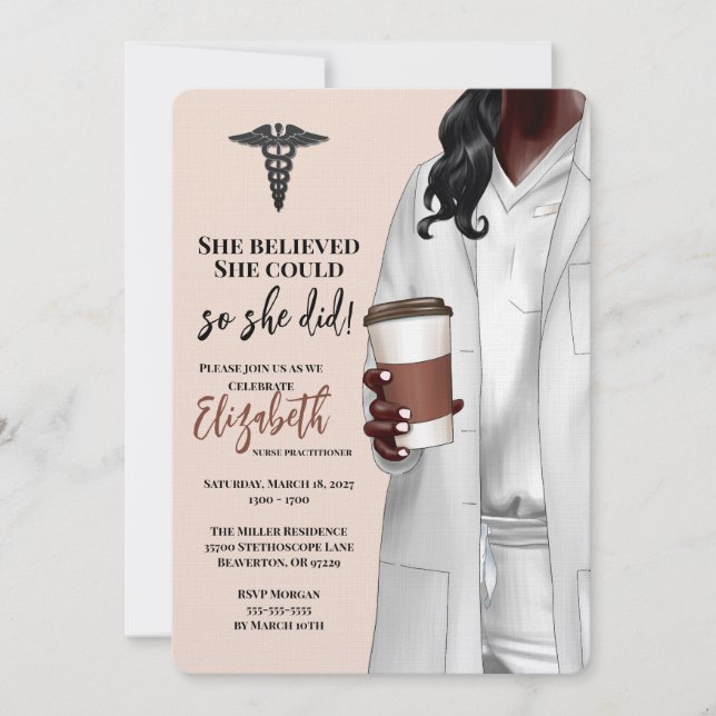 White Coat Medical School Graduation Invitation (Front)