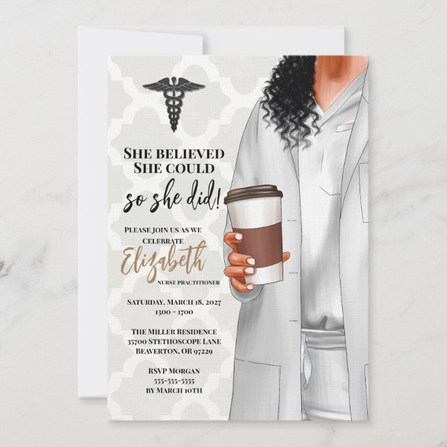 White Coat Medical School Graduation Invitation (Front)