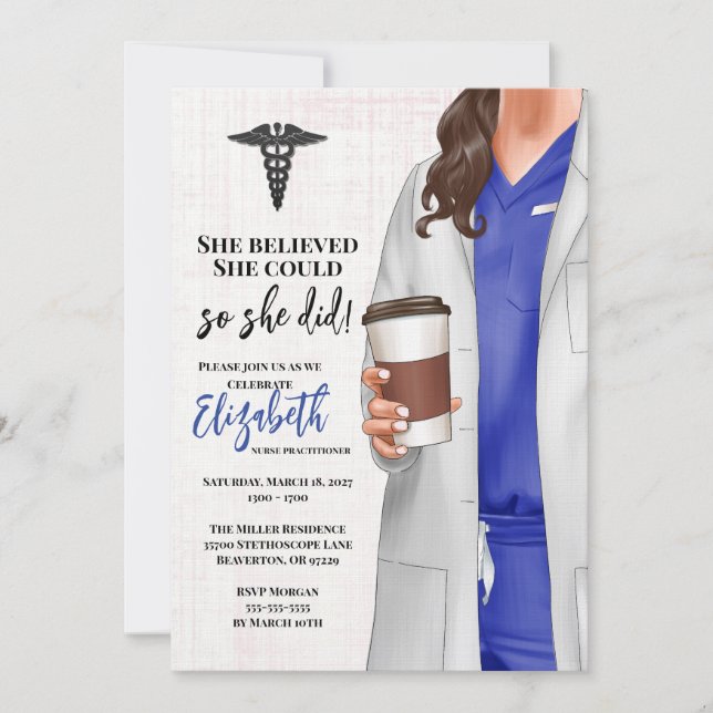 White Coat Medical School Graduation Invitation (Front)