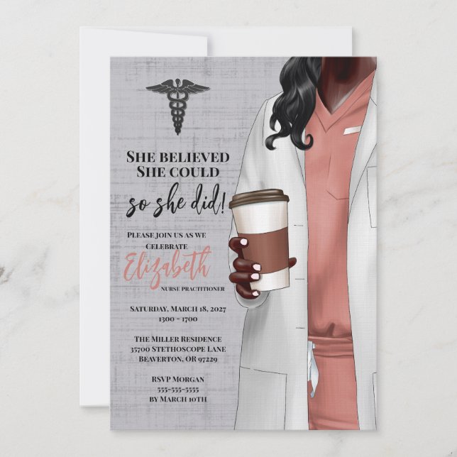White Coat Medical School Graduation Invitation (Front)