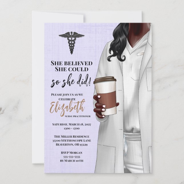White Coat Medical School Graduation Invitation (Front)