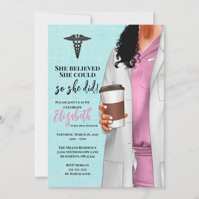 White Coat Medical School Graduation Invitation (Front)