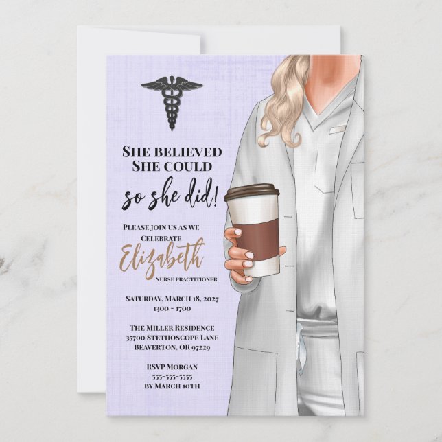 White Coat Medical School Graduation Invitation (Front)