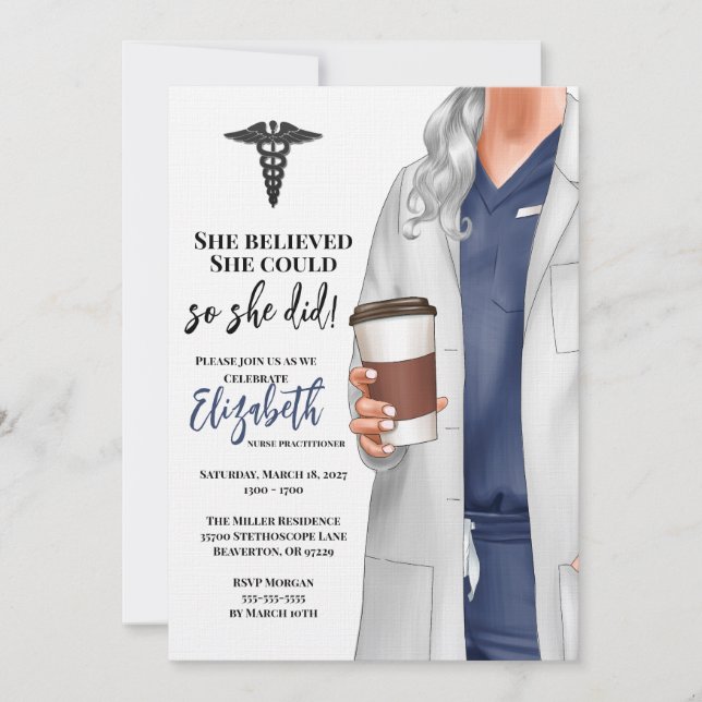 White Coat Medical School Graduation Invitation (Front)