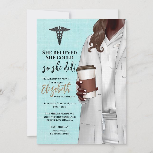 White Coat Medical School Graduation Invitation (Front)