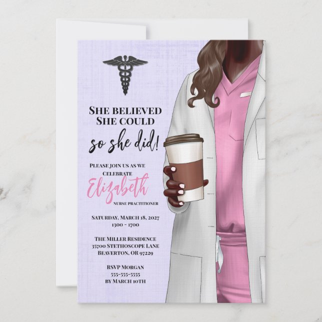 White Coat Medical School Graduation Invitation (Front)