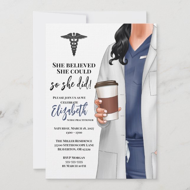 White Coat Medical School Graduation Invitation (Front)