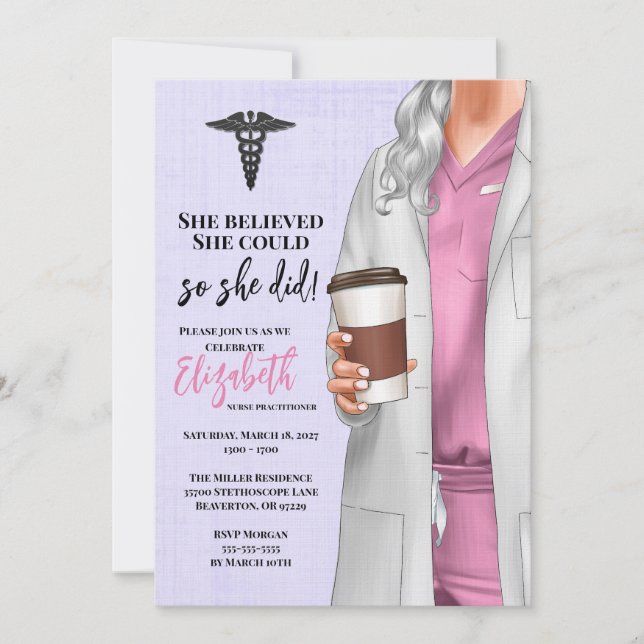 White Coat Medical School Graduation Invitation (Front)