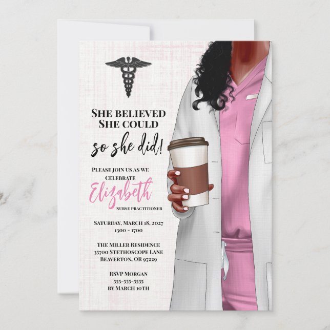 White Coat Medical School Graduation Invitation (Front)