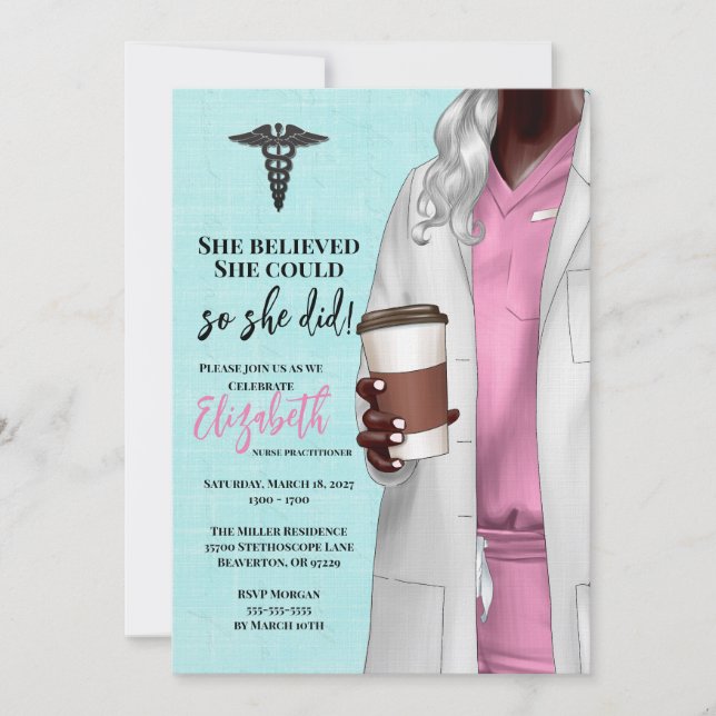 White Coat Medical School Graduation Invitation (Front)