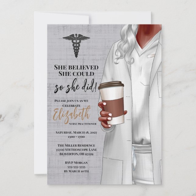 White Coat Medical School Graduation Invitation (Front)