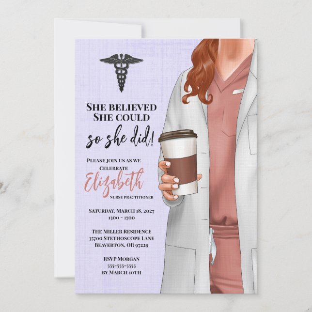 White Coat Medical School Graduation Invitation (Front)