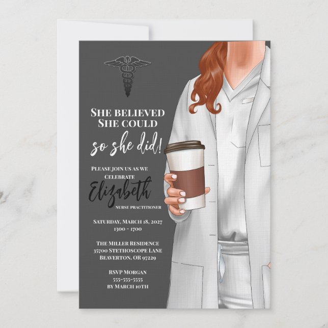 White Coat Medical School Graduation Invitation (Front)