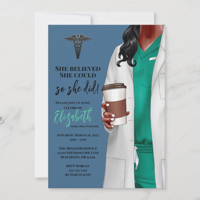 White Coat Medical School Graduation Invitation (Front)