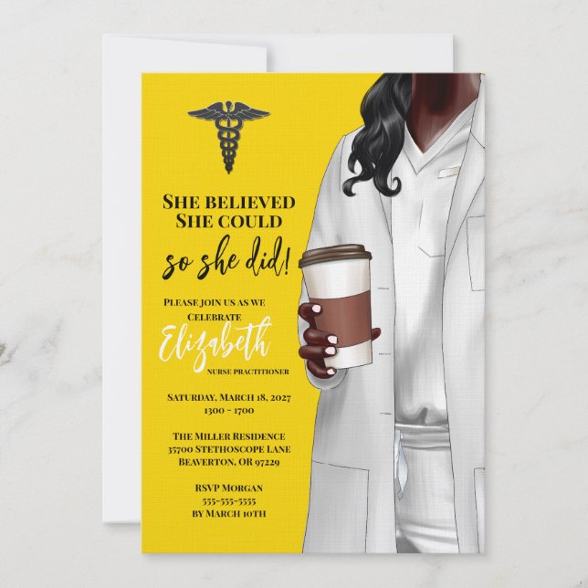 White Coat Medical School Graduation Invitation (Front)