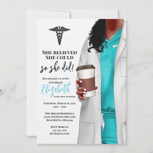 White Coat Medical School Graduation Invitation (Front)