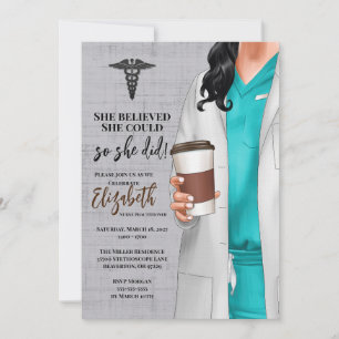 White Coat Medical School Graduation Invitation