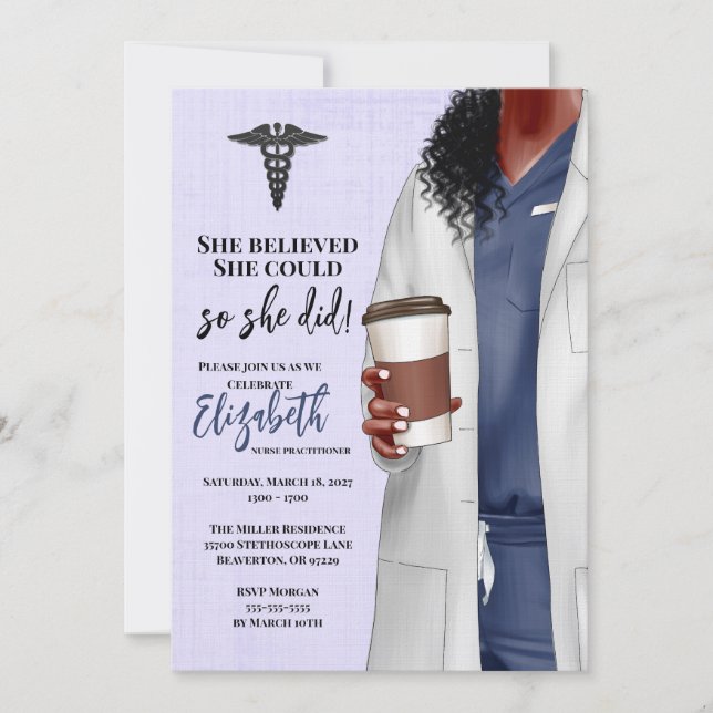 White Coat Medical School Graduation Invitation (Front)