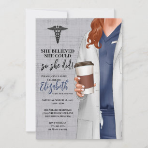 White Coat Medical School Graduation Invitation