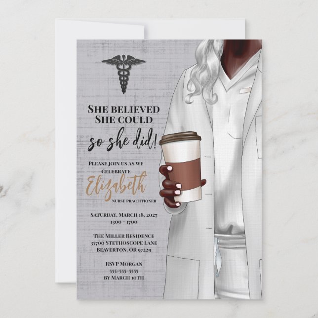 White Coat Medical School Graduation Invitation (Front)