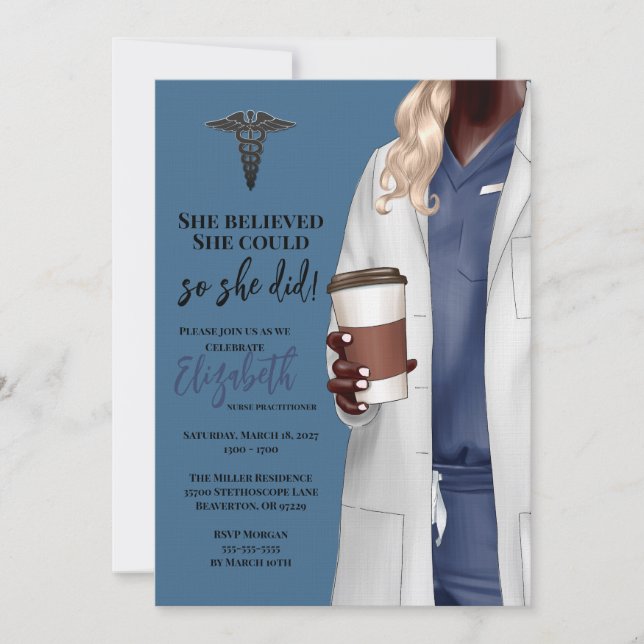 White Coat Medical School Graduation Invitation (Front)