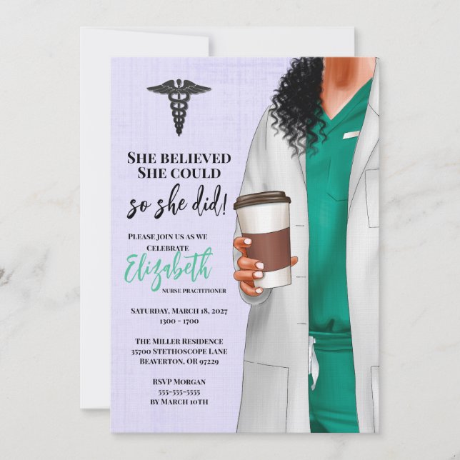 White Coat Medical School Graduation Invitation (Front)