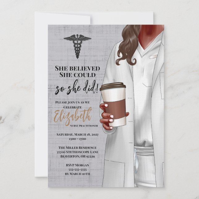 White Coat Medical School Graduation Invitation (Front)