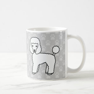 White Coat Toy Poodle Dog Cartoons On Grey Coffee Mug