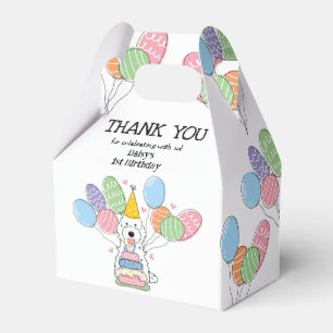 White Cockapoo Cavapoo Birthday Thank You Favour Box