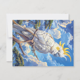 White cockatoo postcard