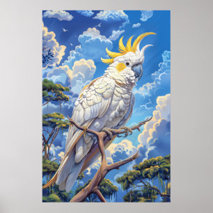 White cockatoo poster