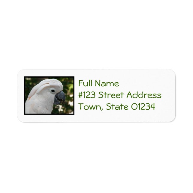 White Cockatoo Return Address Label (Front)