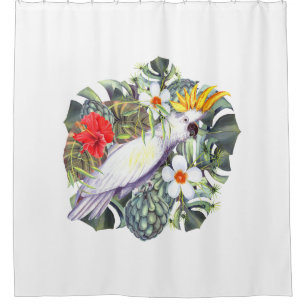 White Cockatoo Shower Curtain