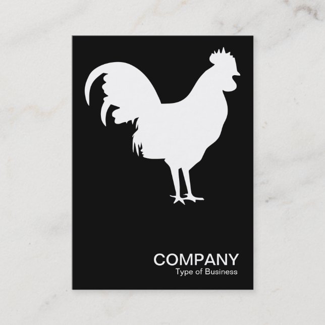 White Cockerel - Black Business Card (Front)