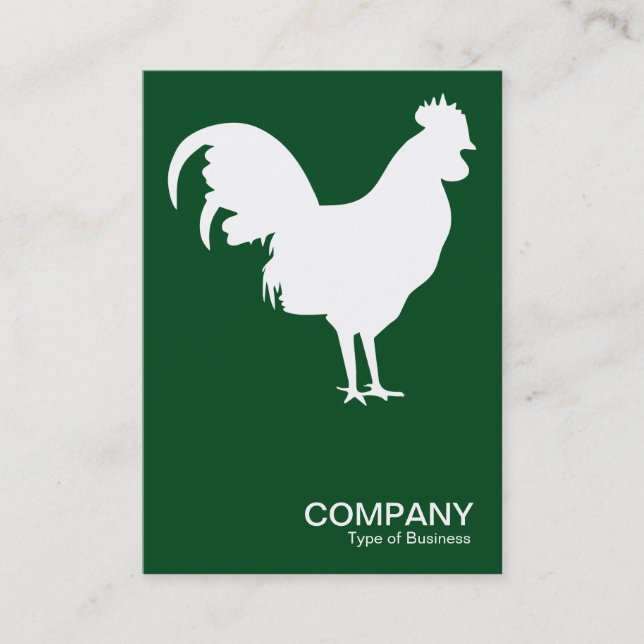 White Cockerel - Dark Green 02481c Business Card (Front)