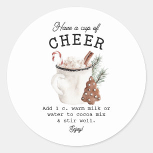 White Cocoa Cheer Classic Round Sticker
