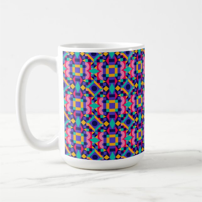 White coffee mug featuring a vibrant (Left)