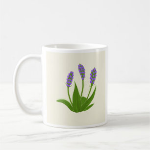 White Coffee Mug with Purple Flowers