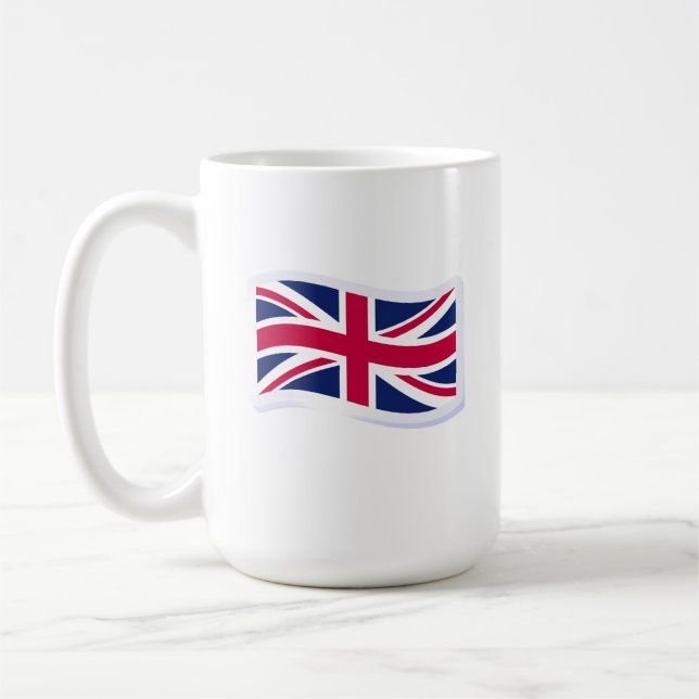 White Coffee Mug with Union Jack (Left)